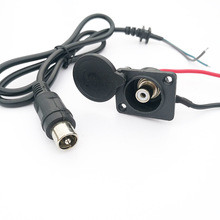 鋰電池充電口卡農蓮花座圓孔帶蓋充電座電動車DC插頭線充電器配件