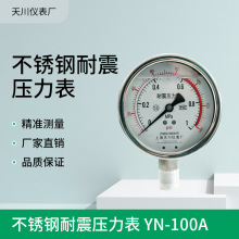 YN-100A不銹鋼壓力表耐震充油油壓表壓力計雙色表盤上海天川供應