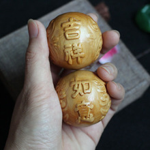 廠家直稍 柏木保健球 紅木雕刻 文玩手把件/車掛件木質 批發