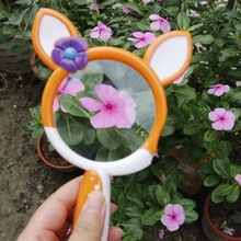 兒童放大鏡戶外科學探索幼兒園教具卡通小鹿小狗放大鏡玩具RT-168