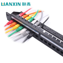 廠家直供 工程級 24口六類網絡直通模塊式配線架 CAT6配線架