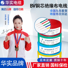 廠家批發家用電線BV銅芯線國標純銅單股阻燃家裝布電線批發工程