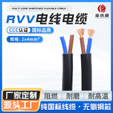 國標純無氧銅芯RVV電線電纜鎧裝阻燃2*2.5平方電源護套線纜廠家
