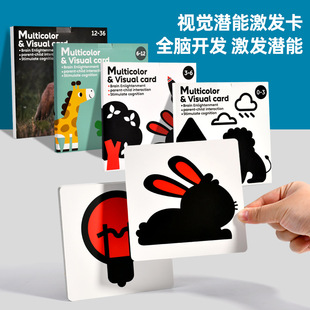 新款跨境兒童黑白卡片視覺激發卡0-36個月寶寶追視卡早教益智玩具