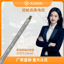 RVVP控制灰色屏蔽電線25芯高柔電纜PVC護套純銅工業電纜25*0.25mm