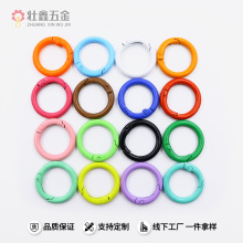 鋅合金烤漆彈簧圈圓掛扣飾品配件開口彈簧扣卡圈書圈多彩色鑰匙扣
