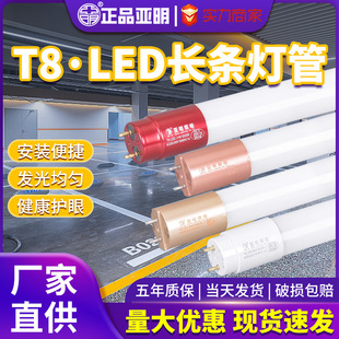 亞明T8燈管1.2米雙端日光燈管超亮長條燈熒光燈家用led節能光管