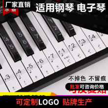 88鍵61鍵54鍵透明五線譜簡譜琴鍵貼紙電子鋼琴鍵盤貼音標音符音准