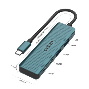 10Gݔ 4 in 1 Typec to USB3.2*2+Type-c3.2*2 Hub 2A+2C