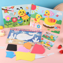 大號EVA貼畫 3D立體兩用拼圖 幼兒園手工diy材料包卡通粘貼畫批發