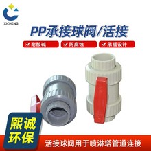 熙誠PP活接球閥耐高溫閥門開關塑料承插pp水閥深灰雙向球閥