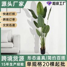 跨境熱銷拆裝仿真旅人蕉盆栽酒店室內大型落地擺件拆裝仿真旅人蕉