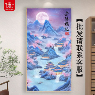 鑽石畫手工DIY新款風景山水岳陽樓磚石綉自己帖的玄關過道裝飾畫