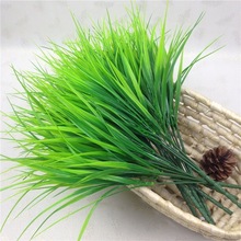 仿真水草七叉秧苗春草綠色綠植物客廳葉子小草綠葉小盆栽手工