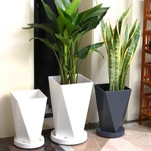 一件代發 方形塑料花盆家用大號綠植大口徑樹脂盆栽天堂鳥專用盆