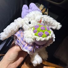 創意長耳兔掛飾可愛垂耳小白兔子毛絨掛件公仔鑰匙扣女生包包掛飾