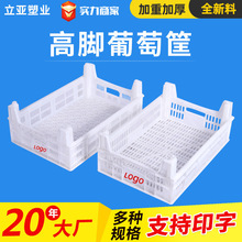 葡萄運輸筐塑料框子高腳葡萄筐加厚PE水果筐子全新塑料水果周轉筐