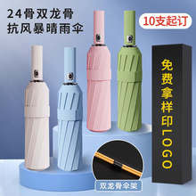 24骨全自動晴雨傘兩用女遮陽防曬紫外線雨傘定制廣告傘定做印logo