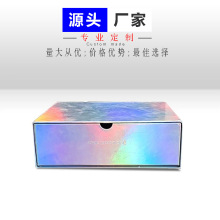 定制化妝品護膚包裝盒鐳射禮盒銀卡紙盒美容產品彩盒定做抽屜盒