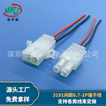 定制3191-6.7mm端子線 單排/雙排公母對插線 新能源電動車電源線