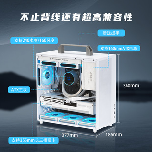 ALBOX鋁小寶E100PRO便攜走背線手提迷你S9水冷風冷ATX/MATX小機箱