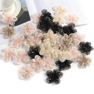 歐根紗珍珠紗花花朵diy胸花裝飾品配件服裝縫補輔料發飾頭繩材料