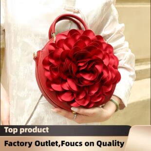 2024 羳Ů women handbag luxury round flower shoulder bag