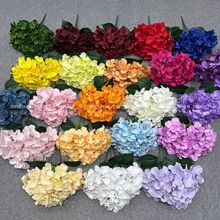 5頭綉球仿真花把束無盡夏婚慶家居櫥窗裝飾花材 五頭把束玫瑰
