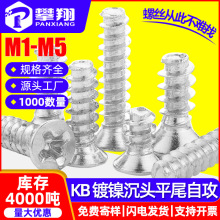 鍍鎳KB螺絲十字沉頭平尾自攻螺絲機箱風扇螺絲平頭螺絲釘M2/M3/M4