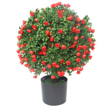 仿真植物花園庭院裝飾盆景仿真花盆栽紅色玫瑰花桌面裝飾仿真樹