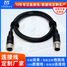廠家定制M8防水線M6 M12 2-6芯公母對插防水線束防水電源連接線
