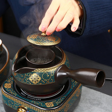 琺琅彩圍爐煮茶壺 側把壺辦公室家用聞香壺耐熱玻璃電陶茶爐