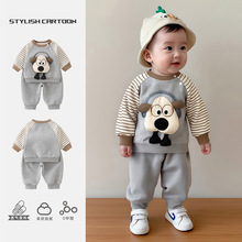 寶寶秋季新款衛衣套裝男童兒童嬰兒童裝秋冬衣服分體兩件套秋裝