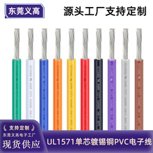 美標UL1571 30-16AWG單芯鍍錫銅連接線燈飾電動馬達PVC電子線1米