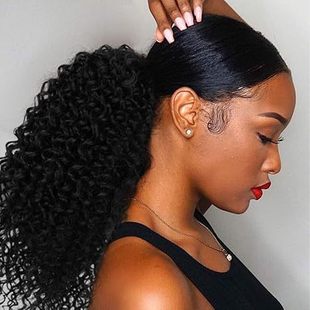 Kinky Curly Ponytail Extensions Human HairQ˰lRβF؛