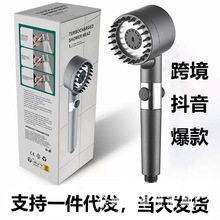 德國戴噴槍灰增壓花灑噴頭淋浴手持水龍頭浴室浴霸強勁出水按摩花