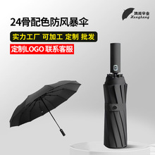 24骨全自動雙龍骨三折疊傘晴雨兩用雙人加大加厚可定制LOGO廣高傘