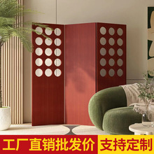 法式復古屏風隔斷客廳折疊移動簡約現代玄關遮擋中古藝術餐廳裝飾