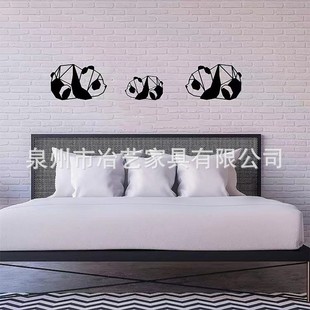 Metal Panda Wall Art Decor 羳b؈FˇټӰ