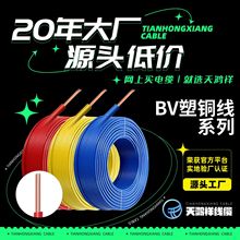 天鴻祥ZR-BV阻燃家裝多股塑銅線加工 定制4平方安全家用電線電纜