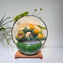 陶瓷魚缸養魚盆烏龜缸加濕器流水擺件玄觀桌面開業禮品