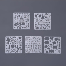 正方形主題花邊尺繪畫模版驚喜禮盒diy手工相冊塗鴉模版 5張/套
