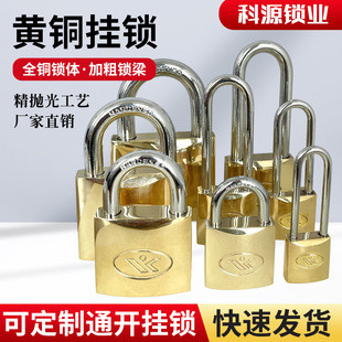 大門銅鎖單開互開家用防盜儲物櫃行李箱小鎖頭電表箱通開純銅鎖
