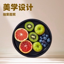 木質火燒圓形置物架擺放陽台盆栽花架子水果盤點心糖果儲物盤