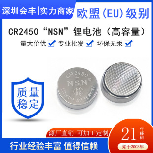高容量CR2450電池NSN3V紐扣電池自動衣架汽車遙控器門禁燈條電池