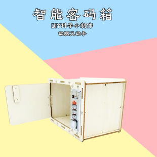 廠家直銷科技小制作機械密碼箱兒童幼兒園木質教具材料包科學實驗