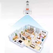 跨境新款塗鴉3度全景魚眼監控攝像機智能看家VR無線wifi攝像頭