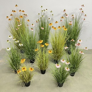仿真植物盆栽松果花室內假綠植仿真造景燕麥穗裝飾北歐植物道具