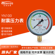 YN100耐震壓力表4分表接頭液壓表消防管道天然氣壓力表直徑100mm