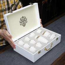 羊脂玉白瓷功夫茶具套裝陶瓷蓋碗整套茶具高檔商務禮品logo可定